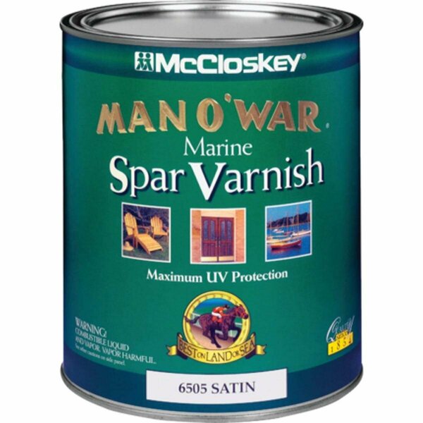 Mccloskey Man O'War VOC Satin Spar Interior & Exterior Varnish, Quart 080.0006505.005